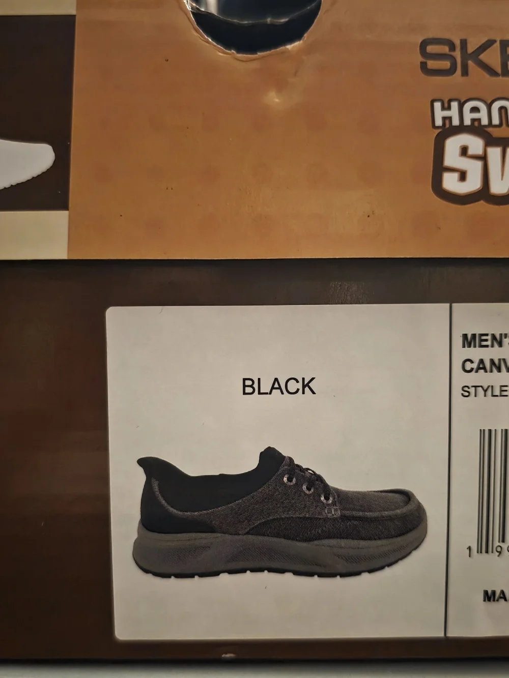 Skechers Men's Black Canvas Size 8 Swift Fit Shoes NEW